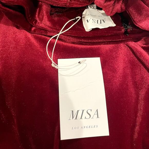 Misa Los Angeles Aliya Velvet Pant Wide Leg High Rise Vacation Holiday Date XS - Picture 10 of 12